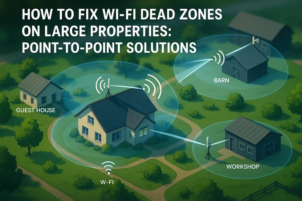 How to Fix Wi-Fi Dead Zones on Large Properties: Point-to-Point Solutions